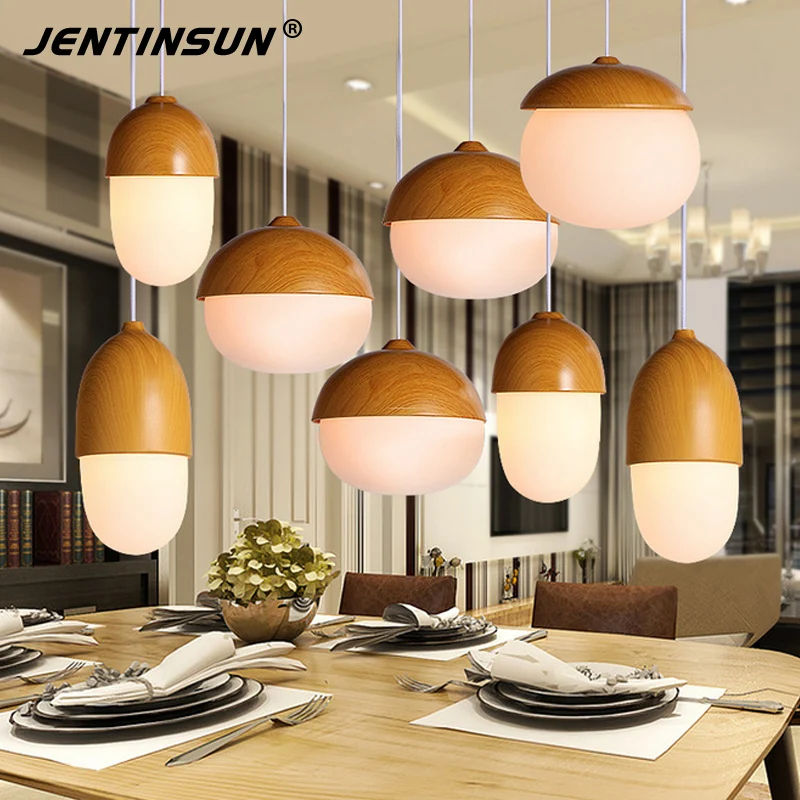 1pcs Modern Nordic American Style Nut Pendant Lights Creative Wood Glass Nuts Hanging Lamps for Bar Children's Room | Освещение