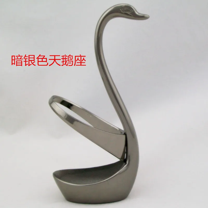 7 шт./лот посуда Лебедь ложка столовые приборы 3 ложки + вилки 1 держатель Фрукты