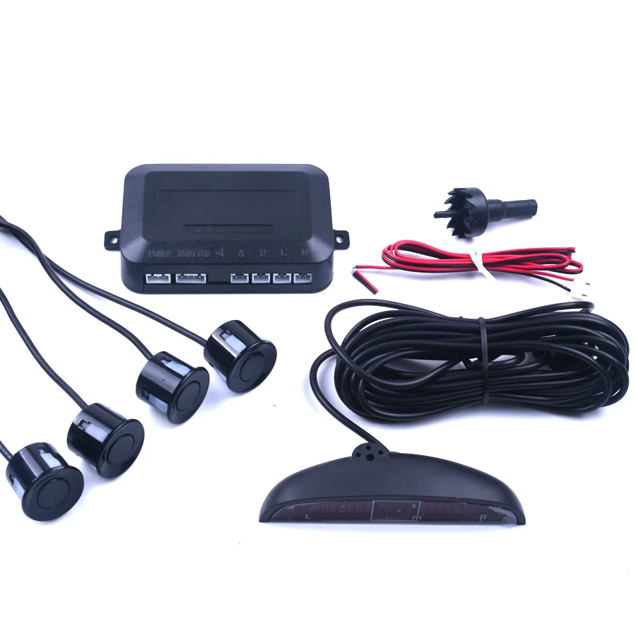 $73.50 Car LED Parking Sensor 4 kit Display Reverse Backup Radar Monitor System Assistance Universal 7 colors