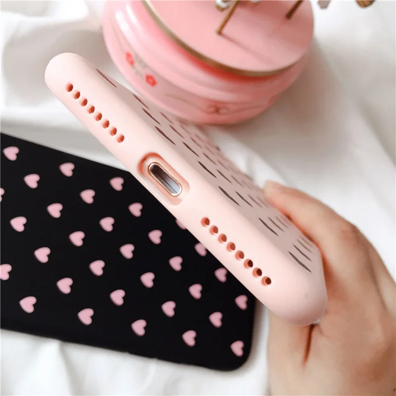 Чехол Love Heart для iphone XR розовый Роскошный мягкий силиконовый чехол накладка 7 8 Plus XS