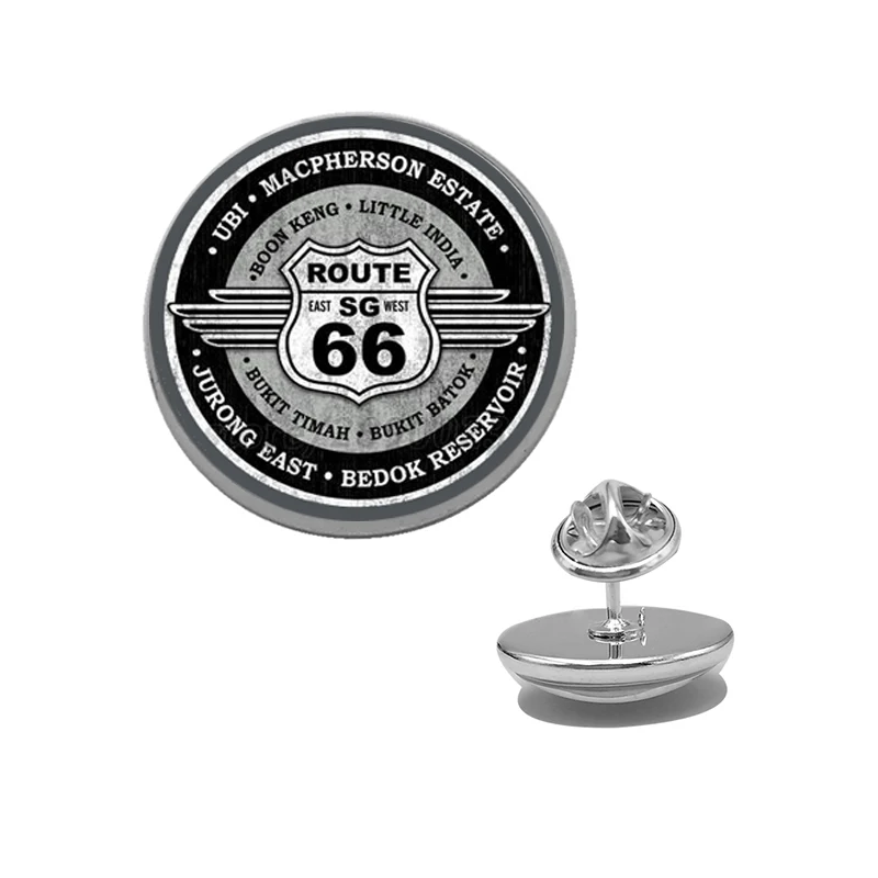 Винтажные черные булавки Suteyi в форме символа США Route 66 дизайнерские Броши с
