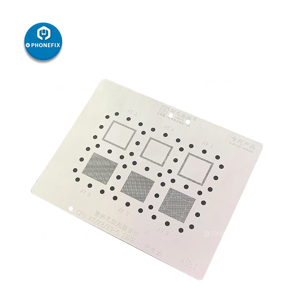 

PHONEFIX Универсальный трафарет AMAO A7 A8 A9 A10 A11 A12 CPU BGA шаблон трафарета для iPhone CPU Верхняя Нижняя BGA