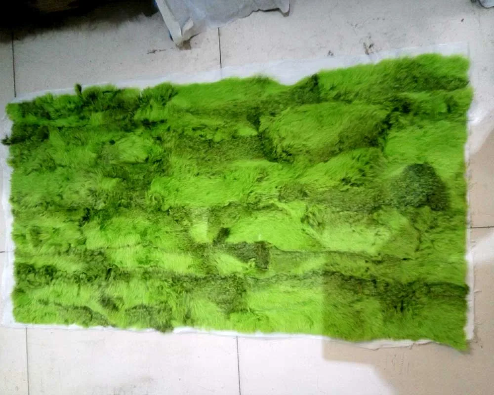 green Настоящее натуральное лоскутное одеяло из меха кролика кроличьего меха ковер декоративное одеяло s Tapetes para sala коврики и ковры для гостиной - Цвет: green