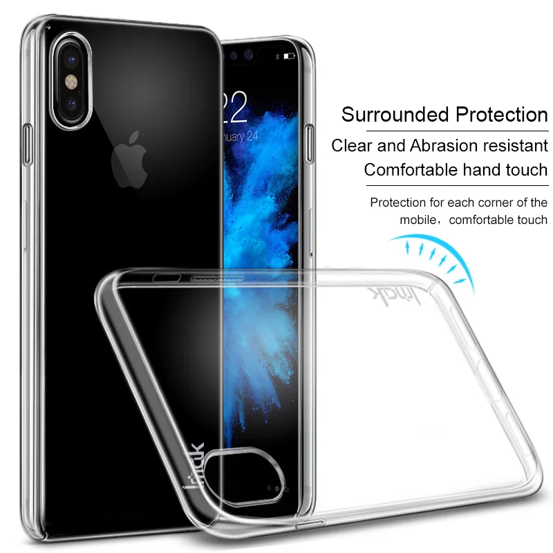 Для iPhone X чехол IMAK износостойкие Pro Прозрачный Кристалл Жесткий телефона для |