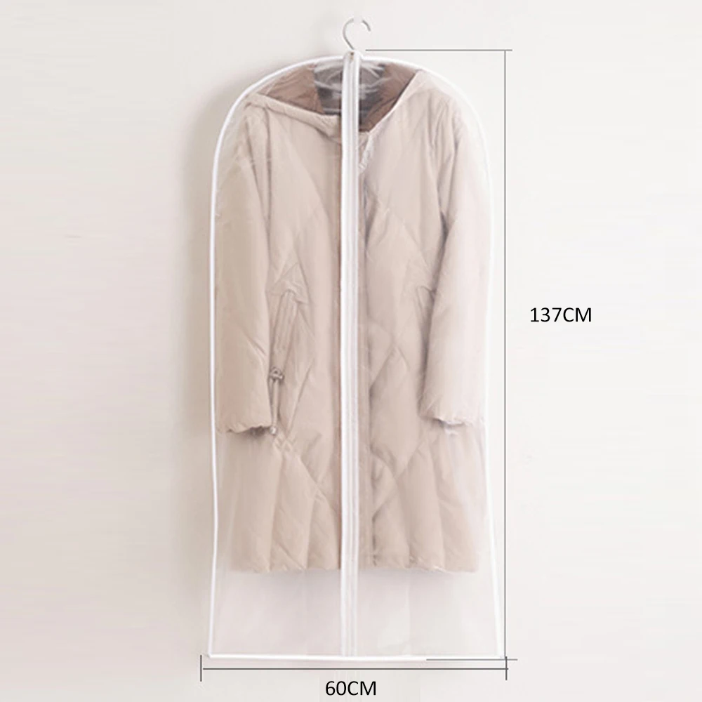 A 60x137cm White zip Urijk 1 шт./4 шт. аккуратный прозрачный чехол от пыли сумки Нетканый костюм куртка пальто одежда сумка для хранения спальня шкаф Органайзер - Цвет: A 60x137cm White zip