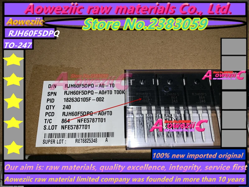 Aoweziic+ импортный RJH60F5DPQ RJH60F5 TO-247 IGBT трубка 80A 600V
