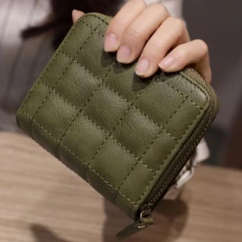 2018 Горячие Корея стиль для женщин кожа портмоне сетки Плед Notecase женский кошелек