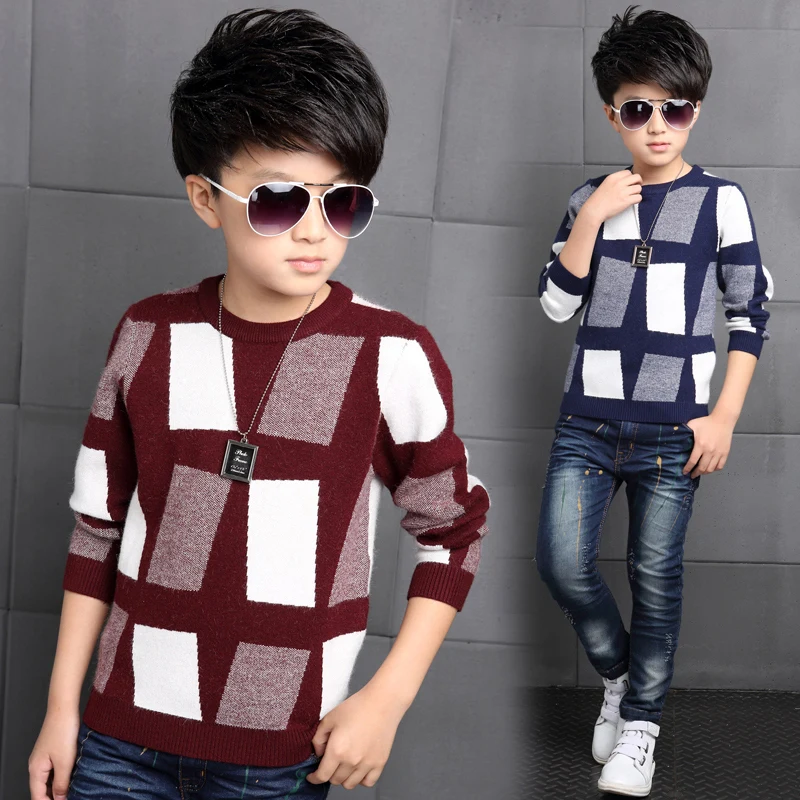 2019 Повседневные вязаные свитера для мальчиков на осень и зиму детские пуловеры в