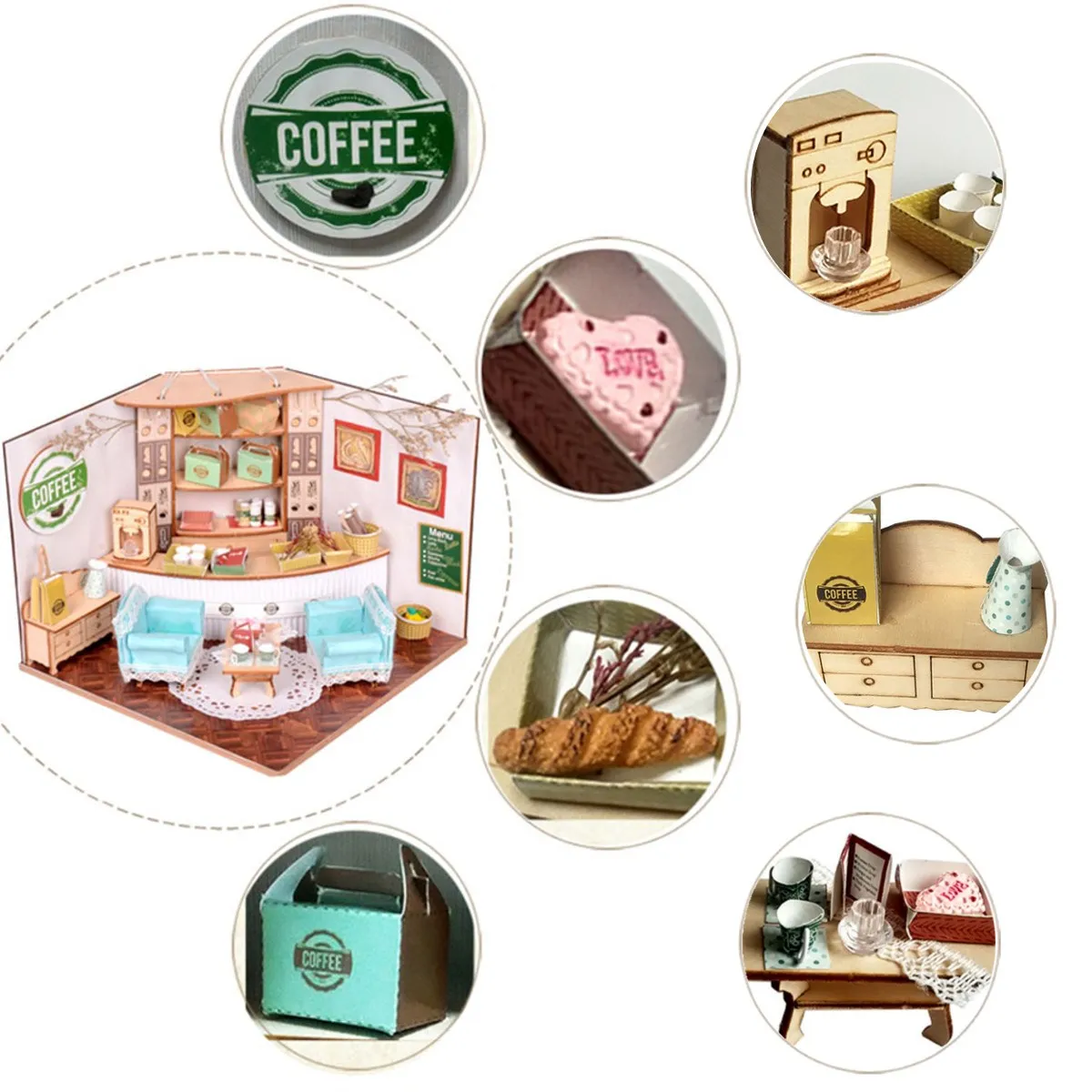 Новый сладкий дом колумбийский кофе комната DIY Набор для кукольного домика со
