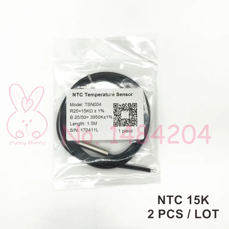 NTK15K 2x NTC 3950 термистор датчик температуры 5 к 10 к 15 к ом зонд 5 мм* 25 мм Зонд 1,5 м провод 2 шт. водонепроницаемый - Цвет: NTK15K