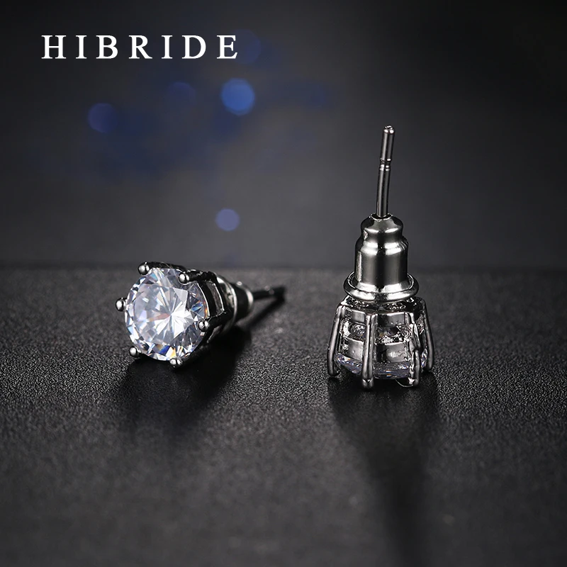 Женские серьги-гвоздики с фианитом 0 5 карата 6 зубьев | Украшения и аксессуары