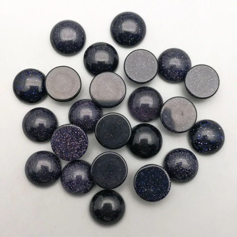 Fashion blue sand round CAB Cabochon no hole charm 12mm Nature Stone beads for jewelry making Wholesale 50pcs/lot | Украшения и