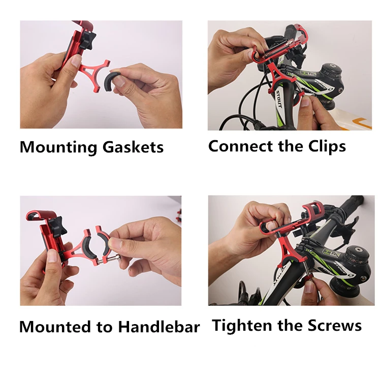 Алюминиевый сплав велосипедный держатель для телефона MTB велосипед смартфон gps крепление Bikepacking поддержка Велоспорт на 360 градусов вращающийся кронштейн