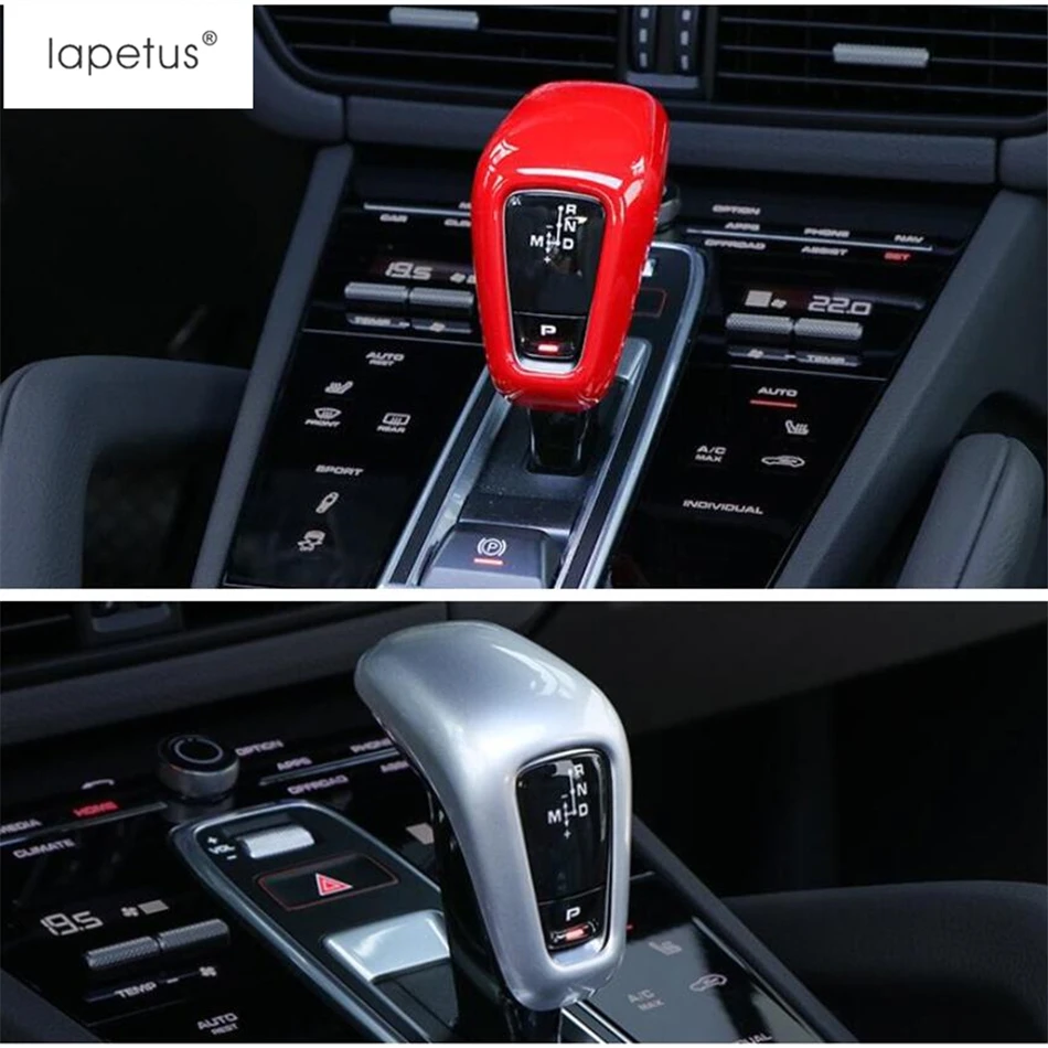 

Lapetus Accessories For Porsche Cayenne 2018 - 2021 ABS Sport Stalls Print Gear Shift Decoration Knob Molding Cover Kit Trim