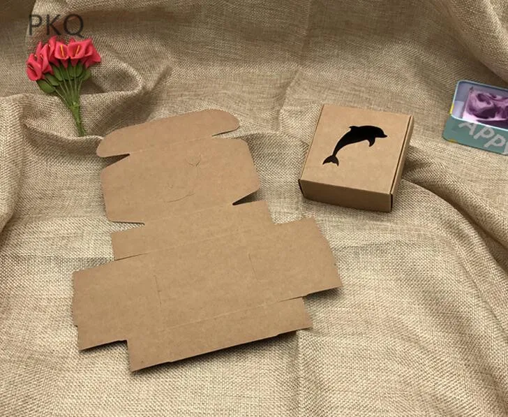 5 шт. крафт-бумажная коробка для упаковки ювелирных изделий небольшой свадебный