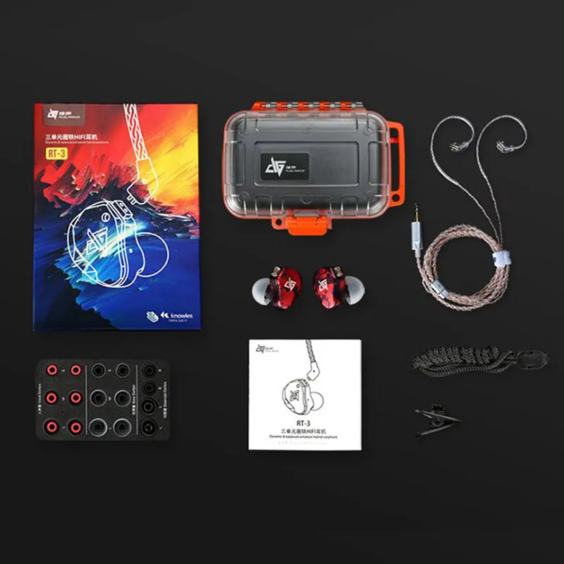 AUGLAMOUR RT-3 1DD+ 2BA Knowles гибридная технология HIFI монитор RT3 в ухо наушники