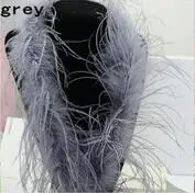 grey Новое поступление! 2 м/лот костюмы боа из страусиных перьев/отделка для вечерние/костюм/шаль/Ремесло 26 цветов - Цвет: grey