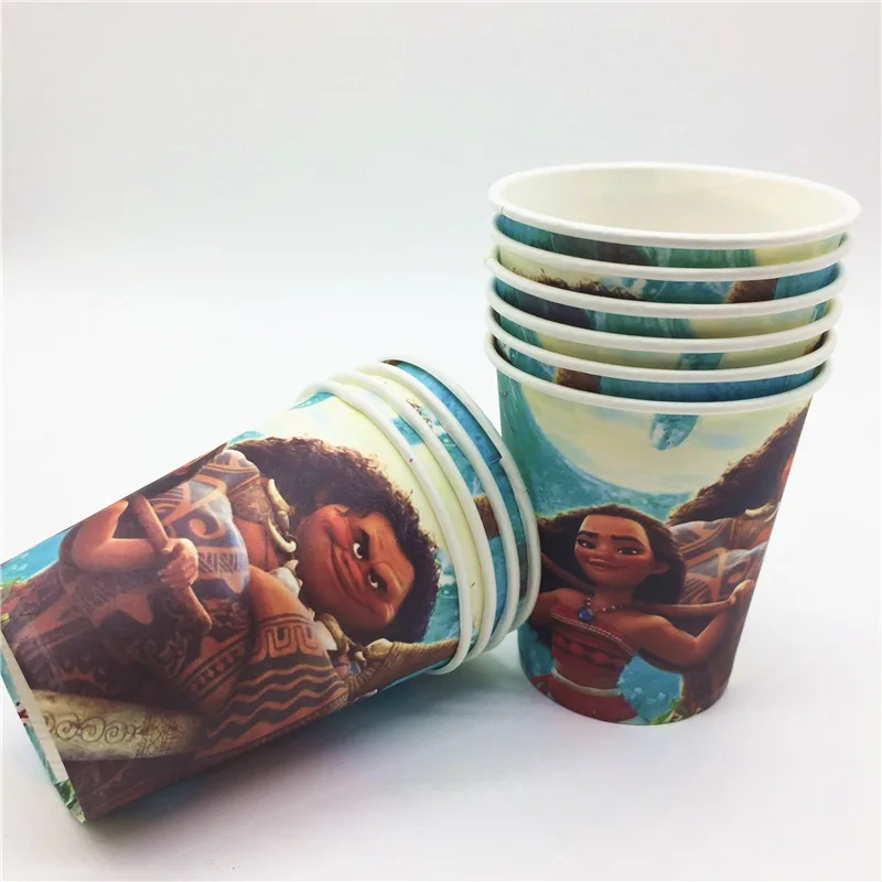 Набор одноразовой посуды в стиле Моаны с героями мультфильмов 64 шт.|Одноразовая