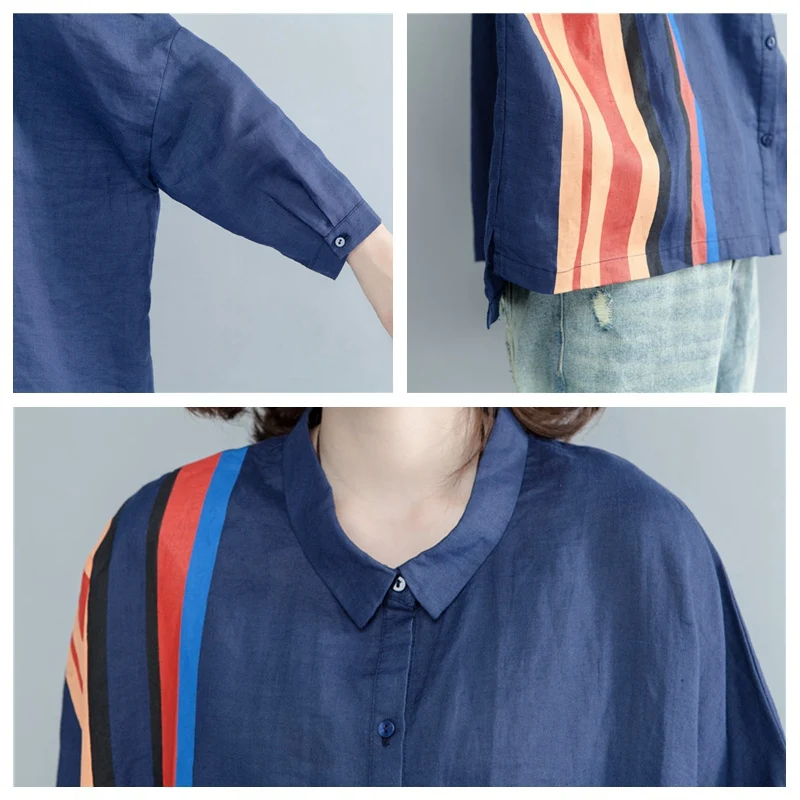 Женская блузка в полоску elseisle летняя с рукавом летучая мышь большие размеры |