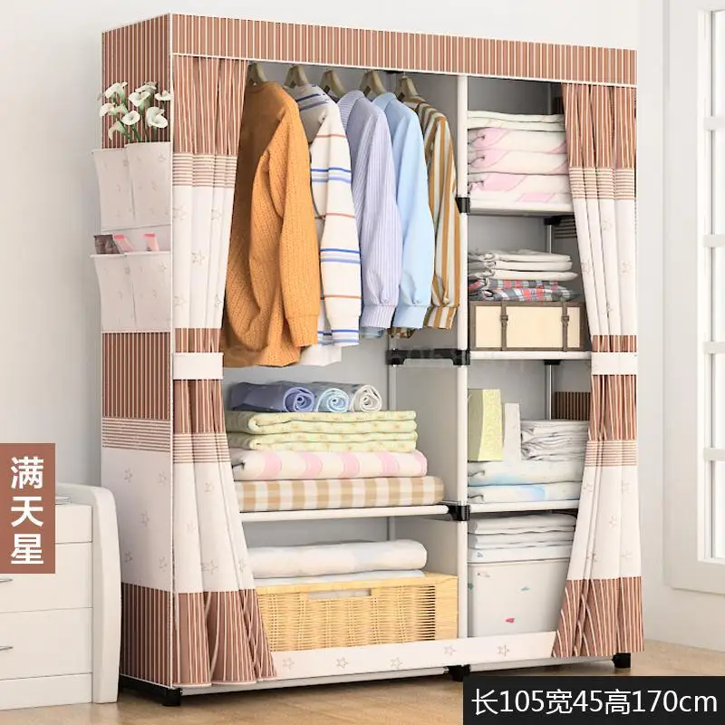 Простая скатерть для гардероба, шкаф для дома, Одноместный шкаф для спальни, подвесной простой детский стальной шкаф для хранения - Цвет: ml21