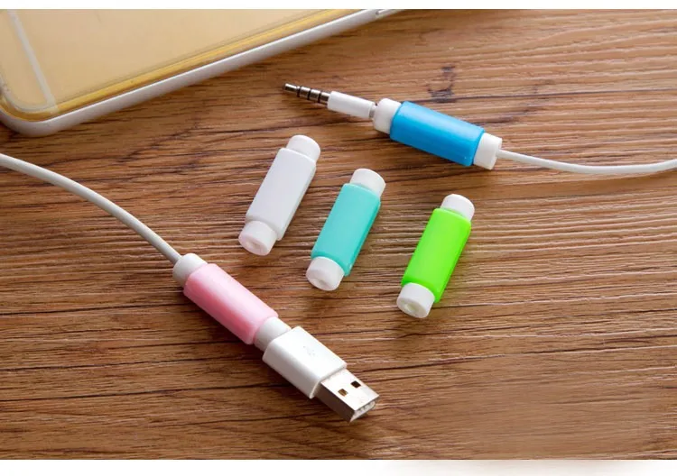 10pcs/lot USB Charger Earphone Cable Protector Colorful Earphones Data Cover For iPhone Samsung HTC Free shipping | Электроника