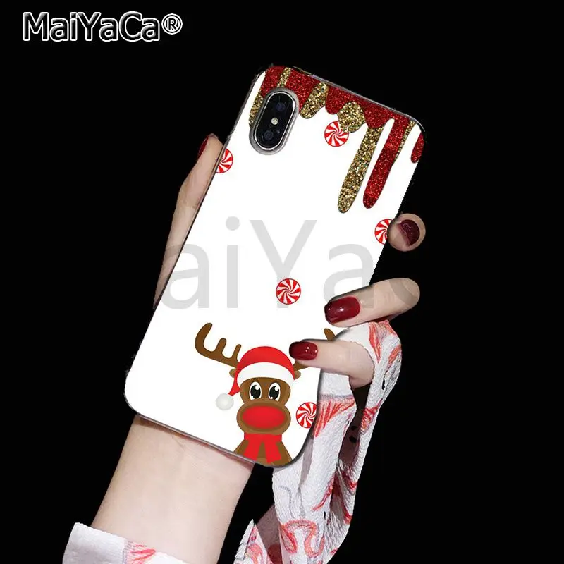 7 Чехол для телефона MaiYaCa с принтом счастливого Нового года и рождества для iphone 11 pro 8 7 66S Plus X 10 5S SE XR XS MAX - Цвет: 7