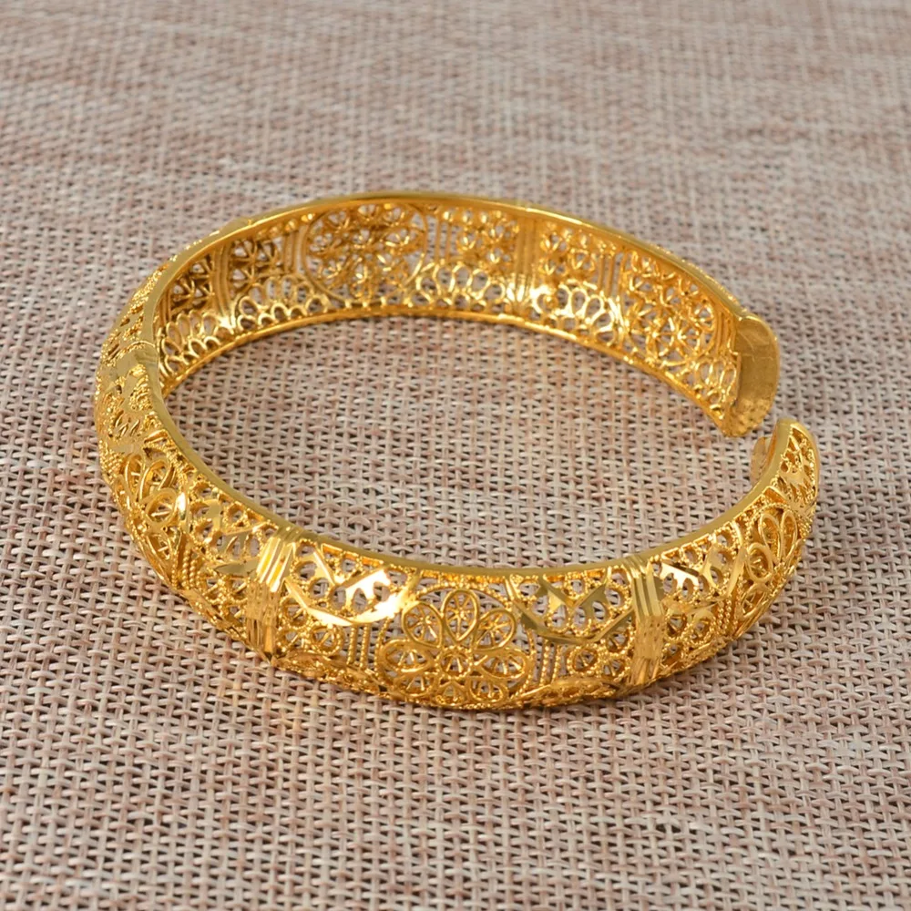 

Anniyo Women Bracelets Arab Dubai Gold Color Bangles Bracelets Middle East Wedding Bride Jewelry African Party Gift #193506