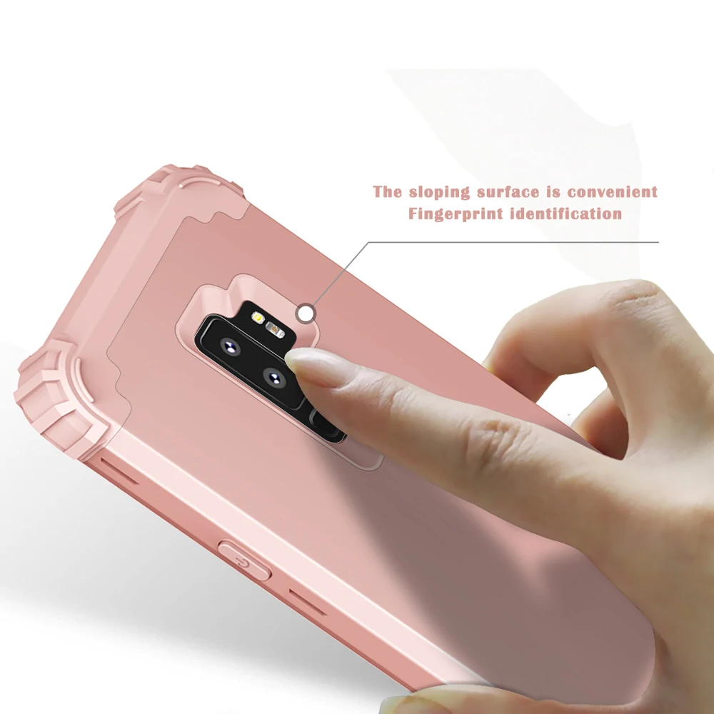 Shockproof Armor For Samsung Galaxy S9 Plus Note 9 S8 Case Full-Body Cover 3 in 1 Hybrid Hard PC &amp Soft Silicone Heavy Duty |