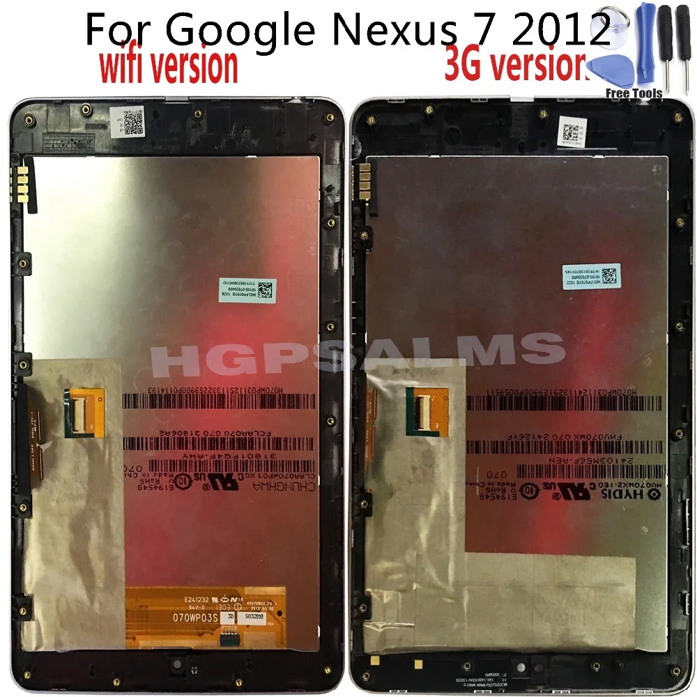 ЖК-дисплей Дисплей + сенсорный дигитайзер Экран для Google Nexus 7 2012 ME370 ME370T ME370TG Nexus7c 3g