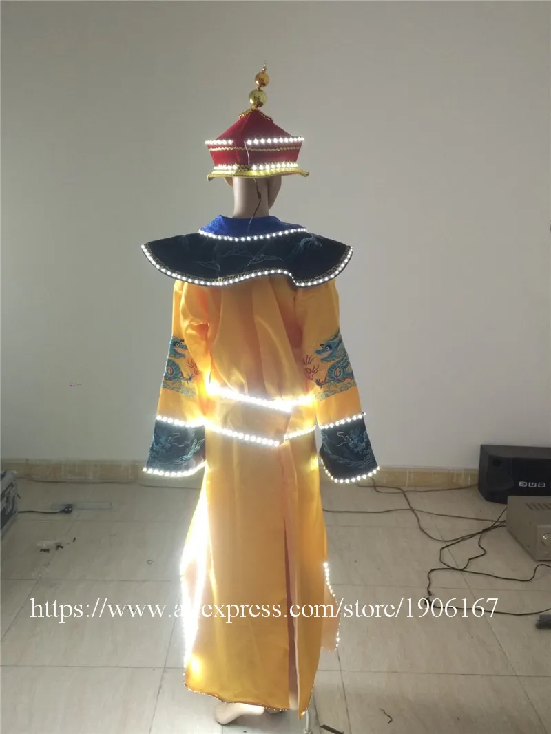 Светодиодная светящаяся императорская одежда китайское традиционное Старинное