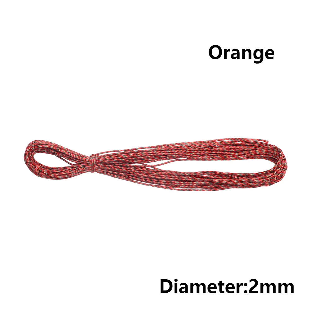 style 2 - orange 12 Цветов Паракорд 550 веревка 5/10/20 м Длина парашютный шнур верёвки для палатки набор для выживания для Пеший Туризм Кемпинг Диаметр 2 мм - Цвет: style 2 - orange