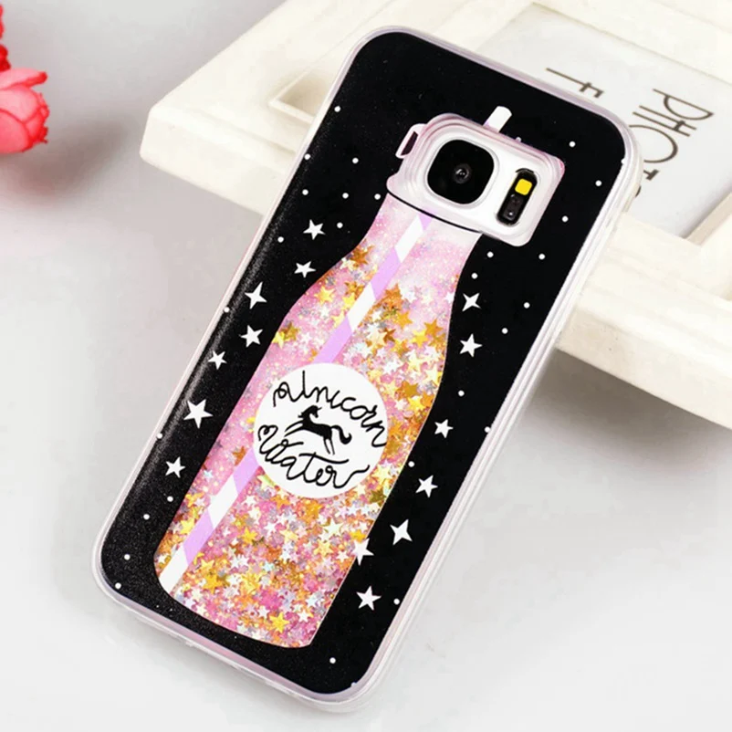 WhaY Quicksand чехол для samsung Galaxy S7 силиконовый бутылки Жидкий блеск задняя крышка