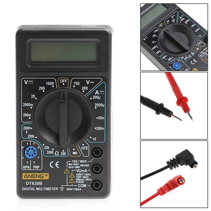 ЖК цифровой мультиметр DT 830 Электрический вольтметр Амперметр ом Тестер AC/DC 750/1000