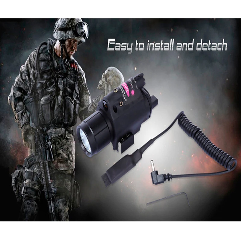 Красный лазерный прицел тактический светодиодный фонарик 2 в 1 охотничий для