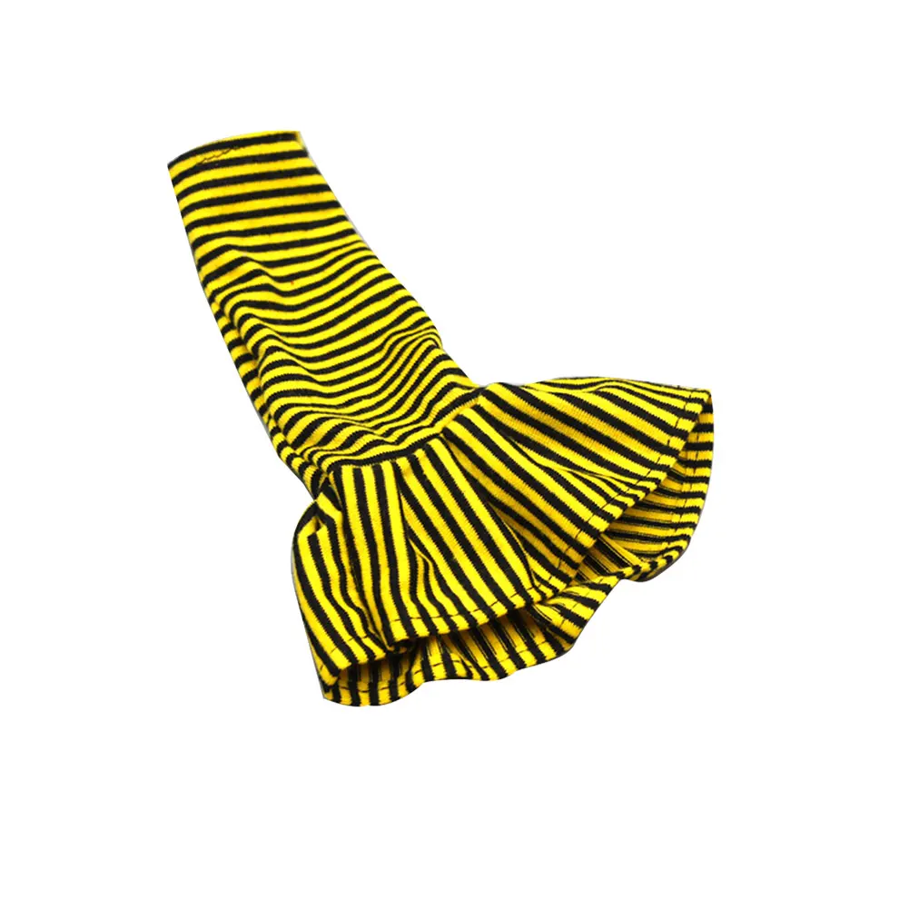 1 шт. Кукольное платье ручной работы вечернее принцессы желтое длинное в полоску