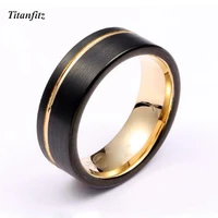 black gold color tungsten carbide rings for men 8mm anniversary wedding band fashion jewelry couple rings for women