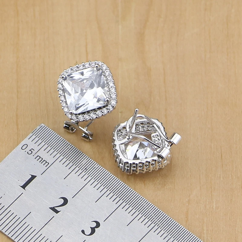 Ювелирные изделия из стерлингового серебра 925 пробы с белыми кристаллами в форме