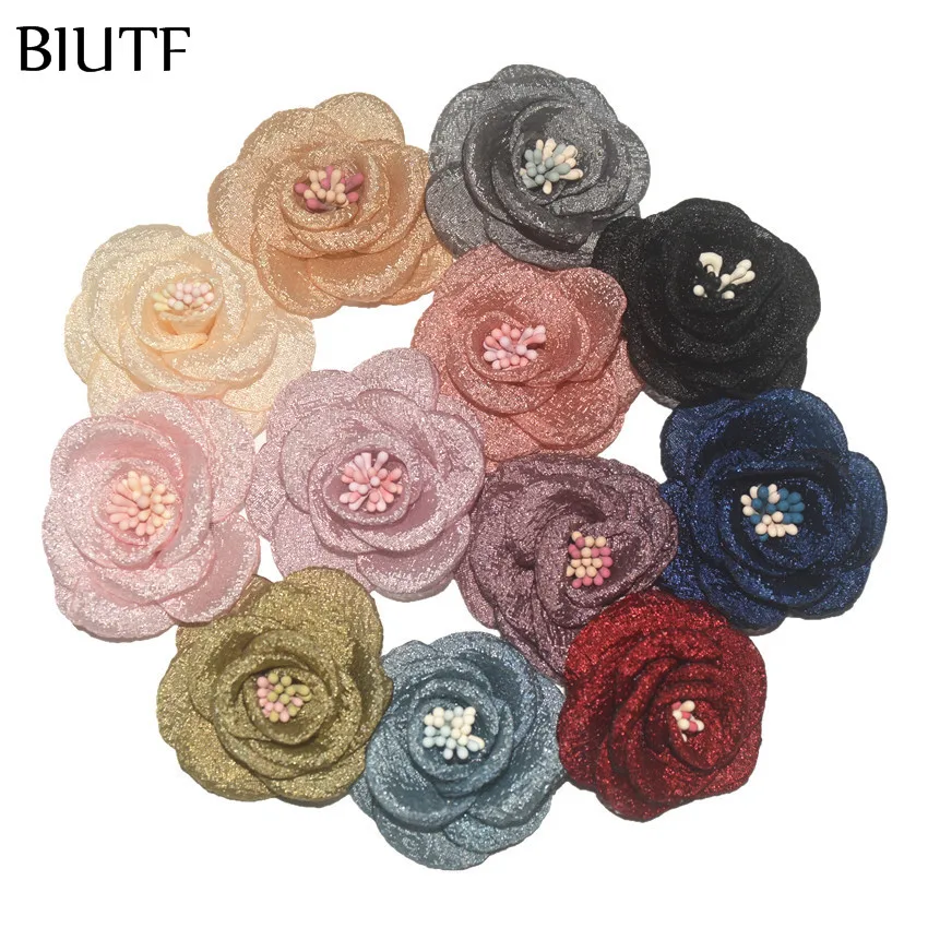 10 шт./лот 2 ''горящая шпилька с розовым цветком со стеменой плоской спинкой