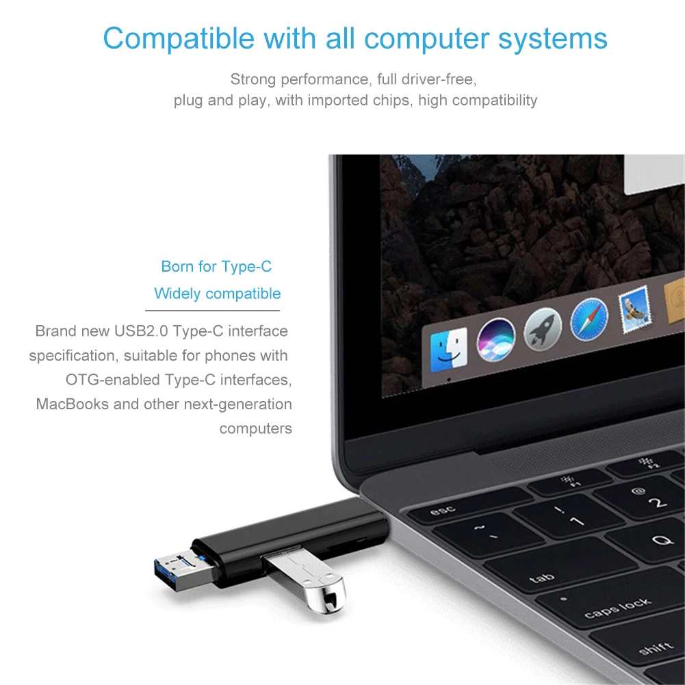 Универсальный 5 в 1 OTG кардридер Micro USB Type C TF SD для телефона компьютера