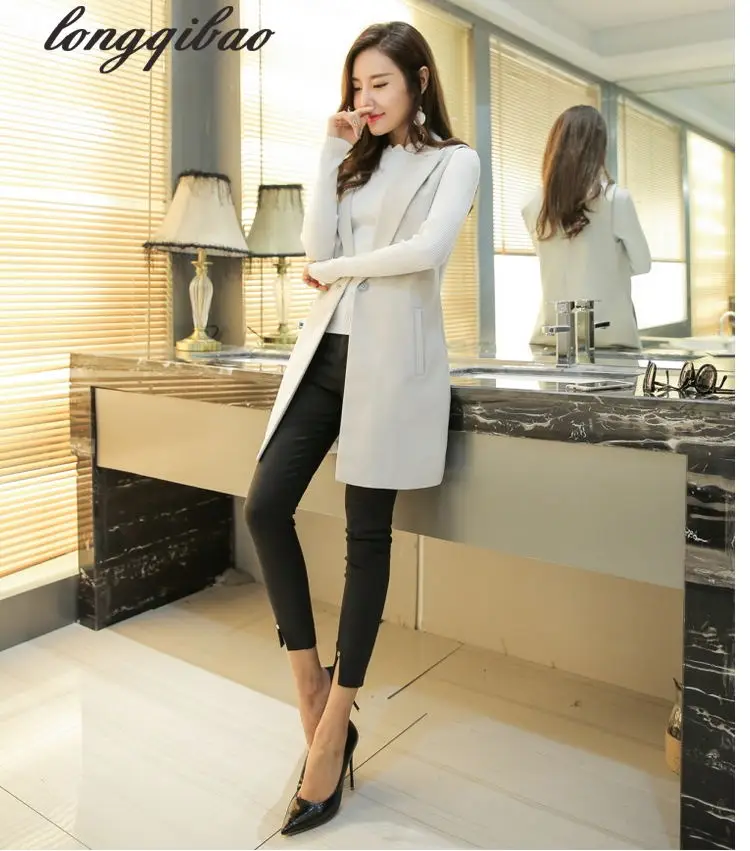 Женский костюм без рукавов длинный жилет на клипсе осень весна 2019|long vest|fashion vestveste