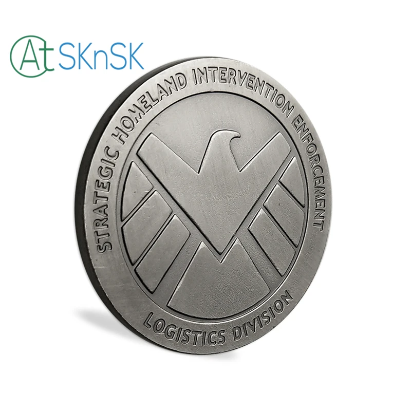 10 шт./лот агенты shield S.H.I.E.L.D. Драгоценная металлическая двойная памятная монета 40*3