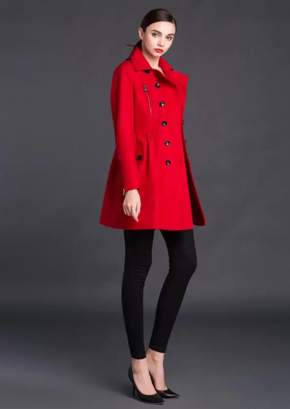Женское шерстяное пальто длинное в английском стиле на осень и зиму 2020|Женские