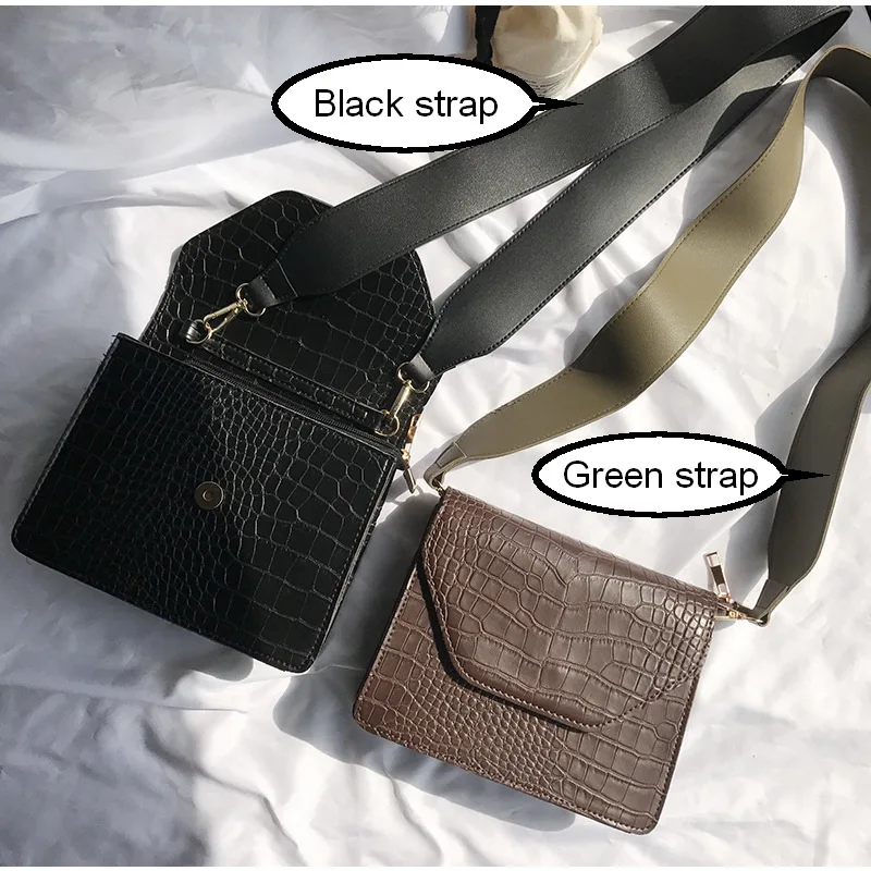 Сумка на плечо Mododiino с крокодиловым узором саквояж широком ремне для женщин