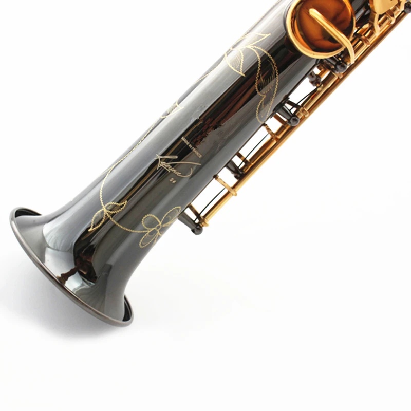France Soprano Saxophone Bb R54 Wind Instrument Sax Black Nickel Gold saxofone saxofon Musical Instruments High Quality