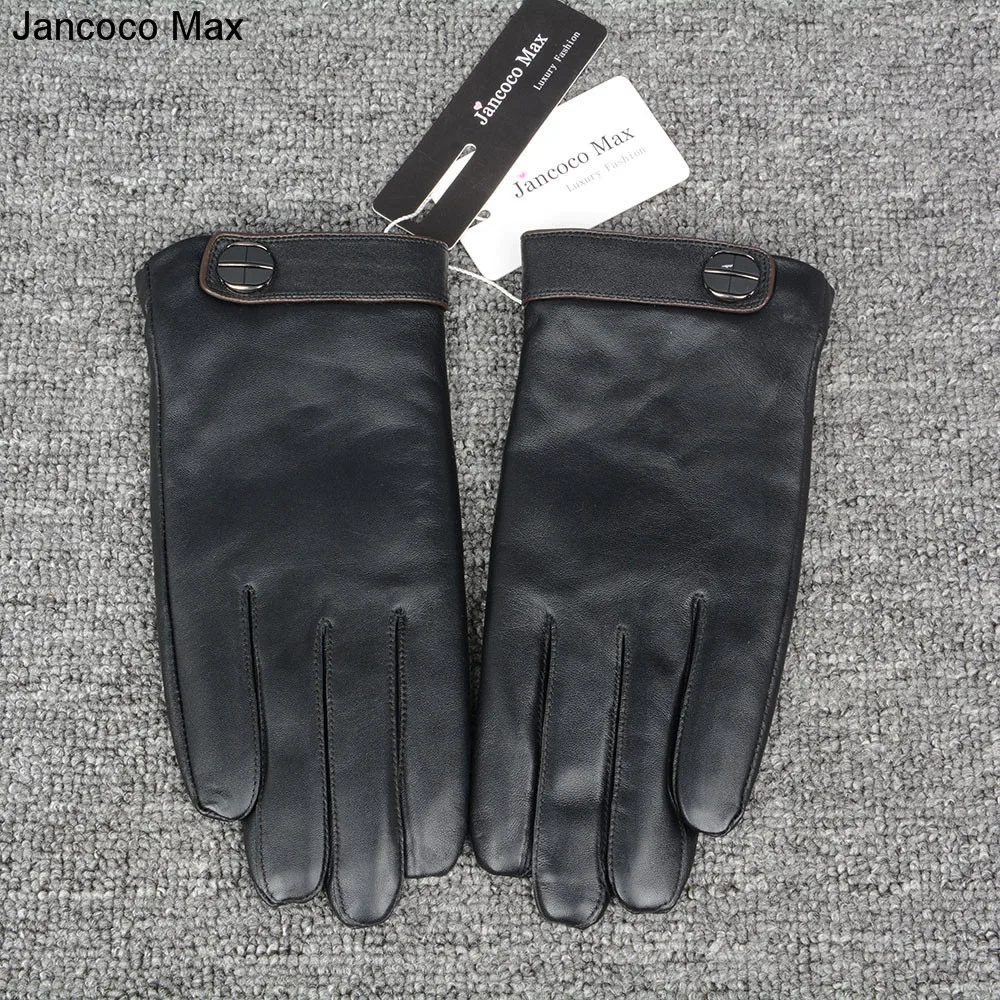 Jancoco Max теплые перчатки овчины высокое качество из натуральной кожи Сенсорный экран Спорт на открытом воздухе и вождения варежки S2021