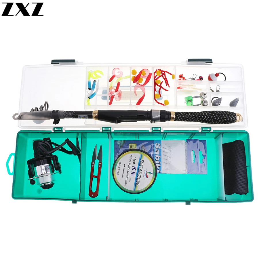 Телескопическая Рыболовная катушка 1 8 м комбо полный комплект стекловолоконная