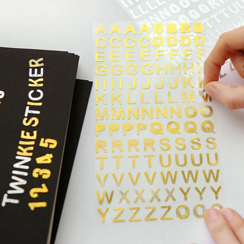 10 листов серебряные/Золотые буквы-Стикеры s детские А до З буквы-стикеры клейкие