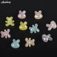 acrylic kids bear rabbit diy beads for jewelry making accessory back hole hair ornament girls sweet hair material