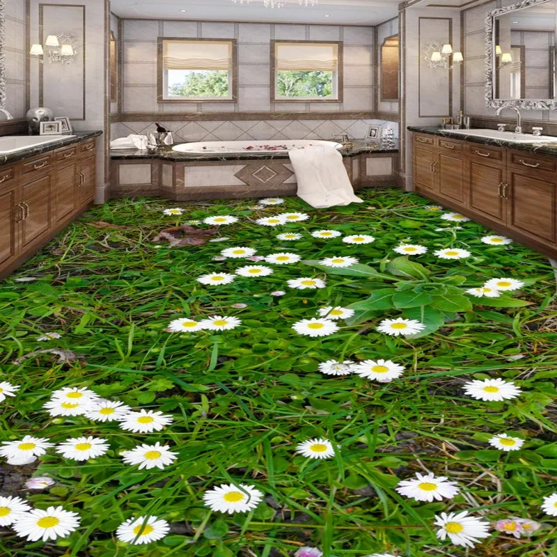 Бесплатная доставка Нескользящие реалистичные для ванной комнаты 3D Пол гостиная