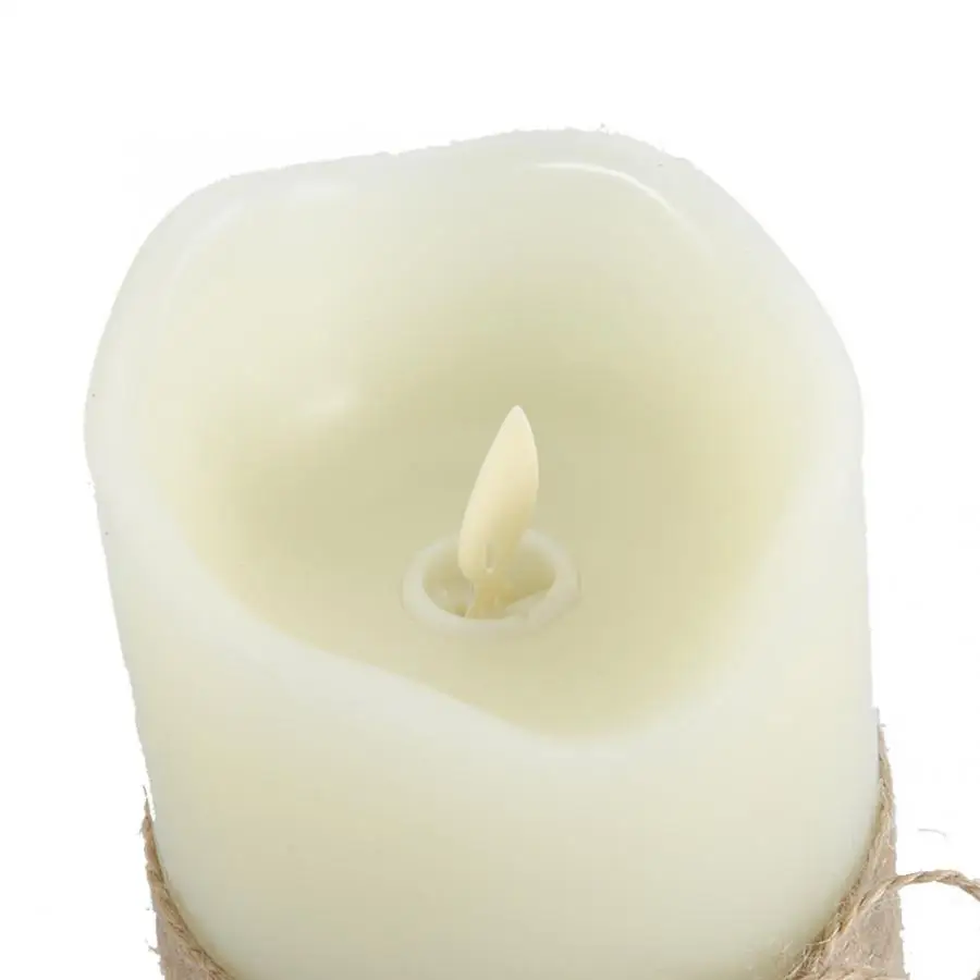 Электронная беспламенная Светодиодная свеча на батарейках пеньковая веревка с